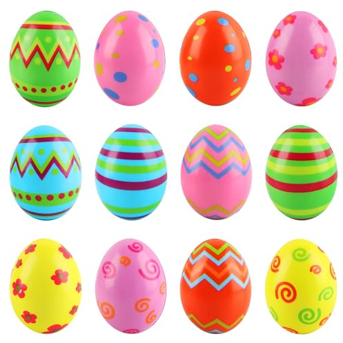 Ostereier Stressball Hillylolly 12 Stück Antistressball Erwachsene Kinder, Antistressball, Knetball Knautschball, Stressball für Kinder Erwachsene, Anti Stress Bälle, Ostern Party Geschenke Deko