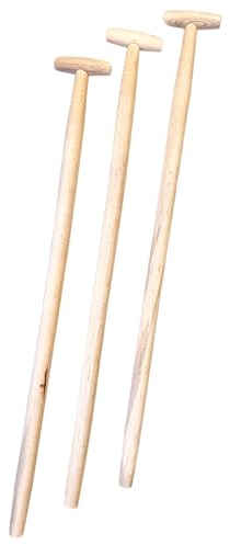pokm toolsmarket - Lot de 3 manches à balai en bois de 100 cm avec poignée en T, manche en bois de hêtre, manche en bois de hêtre, manche Ø 38 mm, manches en bois pour outils de jardin, bines de
