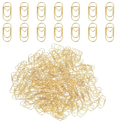 Tucnoeu 200 Stück Büroklammern Herz Gold Kleine Büroklammern Set mit Transparentbox Büroklammern Motiv Geeignet für Büros, Klassenzimmer, Hochzeiten, Postkarte
