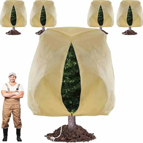 240x200cm Huge Plant Covers Freeze Protection,4 Pack Breathable Plant Blanket for Outdoor Plants,Thickened Frost Cloth Plant Cover for Winter with Zipper Drawstring,Adjustable Easy Observe,Reusable