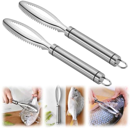 Squama Pesce,Squamatore Pesce Professionale,Raschietto Per Squame Di Pesce,Strumento Per Raschiare Le Squame Di Pesce,Rimozione Squame Di Pesce Strumento Per Raschiare,Gadget Da Cucina (2 pezzi)