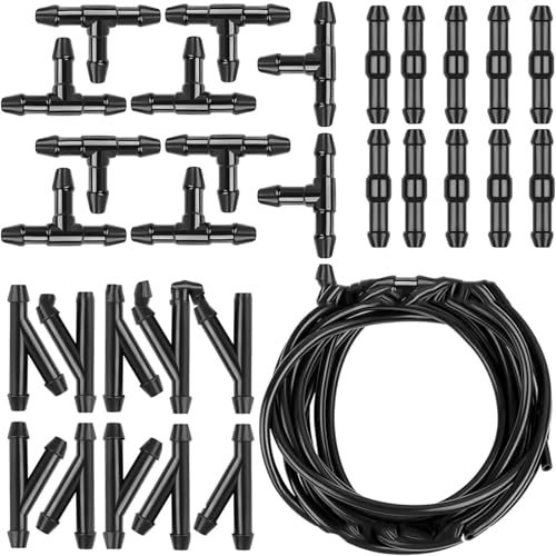 Car Windshield Washer Hose Kit, with 30Pcs Hose Connector, Universal Windscreen Hose with Hose Connector, Silicone Rubber Tube Air Hose Connect Car Water Pump and Nozzles（Universal 3m）