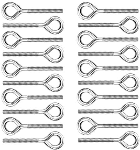20 Piezas Cáncamo M5 Perno de Anillo Perno de Acero Inoxidable 304 Tornillos Argolla Pernos de Ojo para Fijación de Suspensión