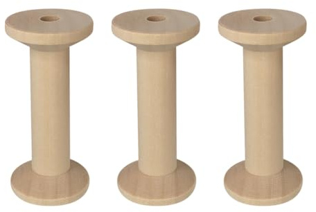 3 Stück 7,5 cm unlackierte Holzspulen große Holzfadenspulen Holzfadenspulen leere Nähspulen Band Aufbewahrungsspulen Handwerk Weben Spulen für Textilschnur Natur