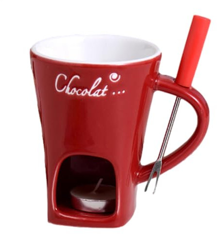 Juego de fondue de chocolate – Taza de fondue de chocolate | Fondue de chocolate | Taza de cerámica para fondue de chocolate de 130 ml | Taza creativa para mantequilla, caramelo, bonita taza de fondue