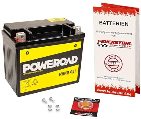 Batterie passend für Vespa GT 125 L Granturismo, 2004-2005, wartungsfrei | Gel, einbaufertig, startklar, auslaufsicher, von Poweroad, inkl. 7,50€ Batteriepfand