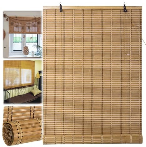 Bambusrollo Outdoor Wetterfest Sonnenschutz für Balkon Terrasse Garten Fenster - Breit 80-160cm