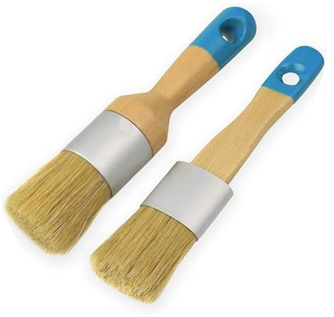 Guangcailun Ensemble de pinceaux à Pochoir, pinceaux à Peinture à la Craie, projets en Bois, 2 pinceaux à Peinture, Pinceau à Peinture à la Craie, Peinture à la Craie pour Meubles, Un