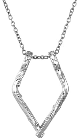 OIDEA Damen Halskette mit geometrischem Dreieck: Silber Gold Dreieck Anhänger Ringhalter aus Edelstahl elegant Schmuck Geschenk für Frauen Freundin Mädchen