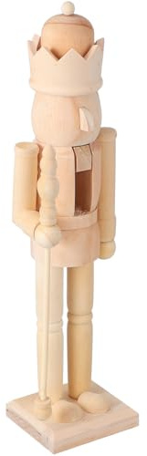 WEKADRIN Unbemalter Nussknacker Figurine DIY Bastelset zum Bemalen und Dekorieren Stabile und Glatte Oberfläche Kreative Geschenkidee für Erwachsene und Jugendliche Traditionelle