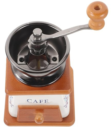 iplusmile Molinillo de Café Manual de Cerámica Portátil, Diseño Compacto Vintage, para Granos de Café y Pimienta, Adecuado para Uso Casero en Cocina, Molinillo Antideslizante y Fácil