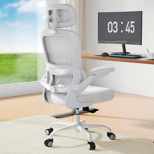 TRALT Ergonomischer Bürostuhl: Office Chair mit Verstellbarer Kopfstütze