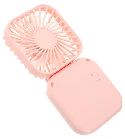 Ciieeo Mini Ventilador Portátil USB Plegable Rosa, Silencioso, Batería 800 Mah, Pequeño Ventilador de Mano para Escritorio y Viajes de Verano