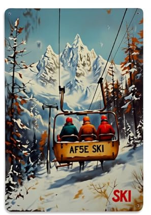 Targa in metallo vintage con immagine di montagna e montagna, poster in metallo retrò, per bar, casa, cucina, lavanderia, decorazione da parete, 20 x 30 cm