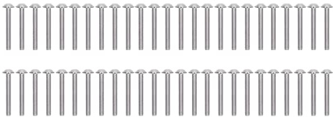 Sunicon 50 Stück Halbrundkopfschrauben mit Flansch, A2-70-Edelstahl-Halbrundkopf-Innensechskantschrauben-Set (M6*45MM)