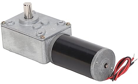 OVAQUIXI DC Snäckväxelmotor 24V Aluminiumlegering Mässing Elektrisk Växellåda Motor, Vändbar Enkelaxel med Högt Vridmoment 5840 31ZY, Lågbrushastighetsreducering för Kontorsautomation Medicinsk (50