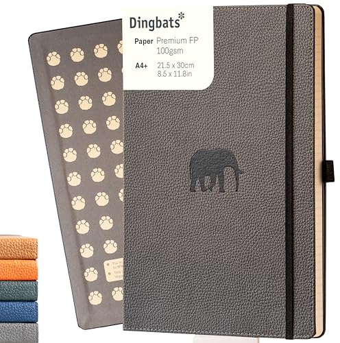 Dingbats* - Wildlife Plain Extra Large A4 Notebook - PU Leather Hardcover Journal for Work, Writing - Pocket, Elastic Closure, Pen Holder, Bookmark