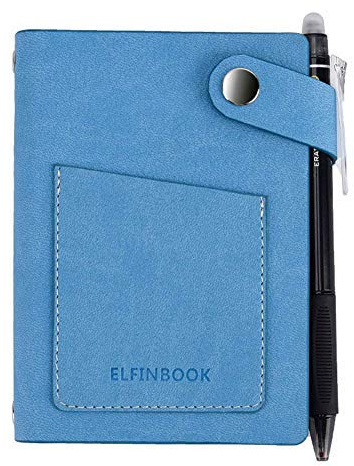 Notizblock für Wiederverwendbares Intelligente Aufbewahrung mit Löschbarem Stift,A6 Wiederbeschreibbares Notizbuch, Notizbuch aus Leder, Persönlicher Organizer, Notizbuch aus Leder (Blue)