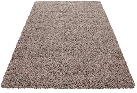 Ayyildiz Hochflor Teppich Flauschiger Langflor, Shaggy Flokati - Rechteckig, ca. 50 mm Florhöhe - Pflegeleichter Wohnzimmerteppich, Größe:60 x 110 cm, Farbe:Beige