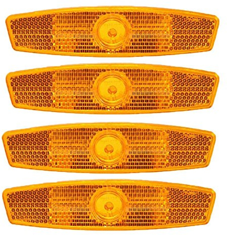 ADHG 4 Pcs Jaune Montagne Vélo Roue Bandes Réfléchissantes Vélo Route Réflecteurs Vélo Sûr Feux D'avertissement Roue Lumières Vélo Décoration