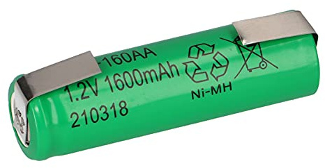 Batteria AA NiMH 1,2 V 1600 mAh (Mignon/HR6) con bandiera a U – ricaricabile per batterie ricaricabili, elettronica e modellismo