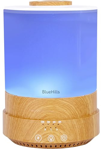 BlueHills Difusores de Aceite Esencial XL de 2500 ml para Habitaciones Grandes, difusor de Fragancia de aromaterapia, Combo de humidificador de Alta Niebla, difusor de Aire Grande para aceites