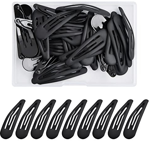 30 Stk Haarspangen, 5 cm Für Mädchen, Barrette, Haar Clips Metall, Kinder (Schwarz)