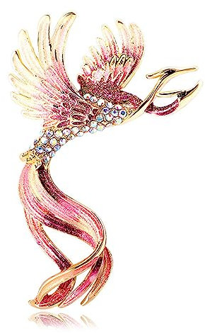 CCAIPU Brosche Pins für Damen, Blume Phoenix Herz Brosche Pin Kleidung Brosche Zubehör Perle Strass Broschen Freundschaft Schmuck Geschenke für Damen Mädchen (Phoenix-Lila-B)
