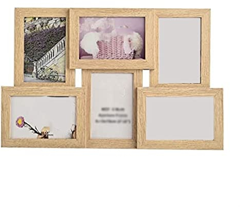 luckxuan Fotorahmen/Bilderrahmen Collage Mehrere Bilderrahmen for 6 Fotos 4 x 6 Zoll Holz MDF Wandmontagerahmen Leerrahmen