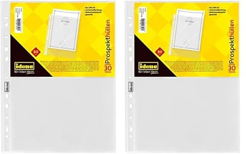 Idena 10404 - Pochette format DIN A4, grainée, 80µ, 30 pièces (Lot de 2)