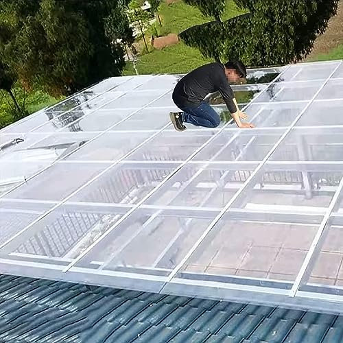 Transparente Polycarbonat-Dachplatten,Stoßfestes PC Endurance Board,Regensichere Isolierung Kunststoffplatte,Für Dächer,Carports,Terrassen Balkon Sicherer Zaun (1.82x12m)