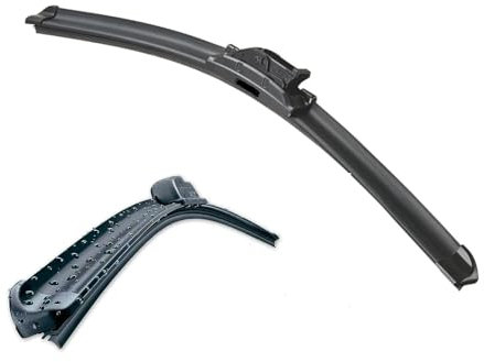 Limpiaparabrisas delantero 60 cm Wiper Blade plano universal con 10 adaptadores, Escobillas Limpiaparabrisas Coche, Limpiacristales