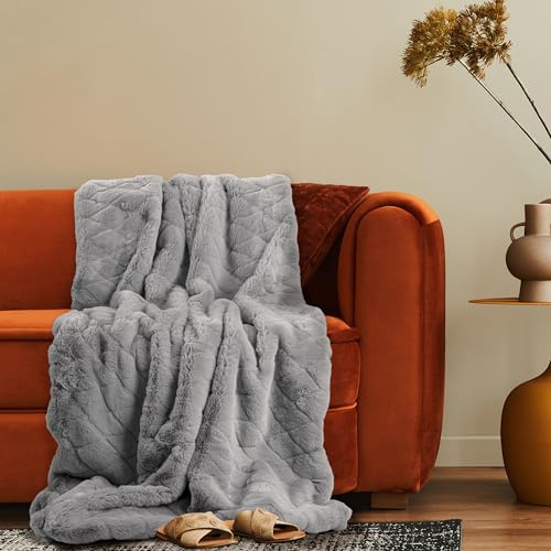 Paco Home Deko Wohnzimmer Decke Kuscheldecke Tagesdecke Boho Aesthetic Sofadecke Schlafzimmer Modern Flauschig Waschbar, Farbe:Grau, Größe:150x200cm