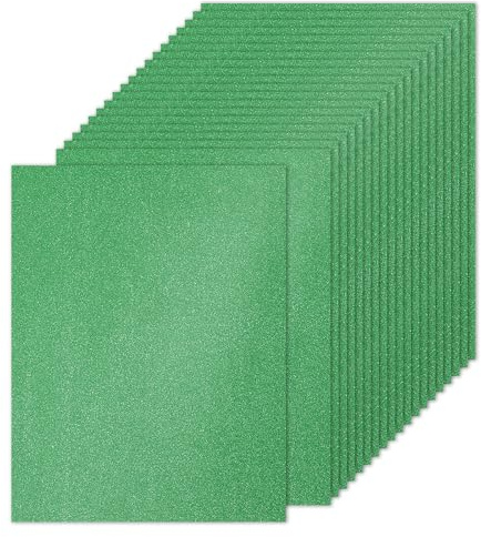 PATIKIL 20 Blätter Grünes Glitzer Karton 8,5 x 11 Zoll Bastelkartonpapier | Glitzer Kartonpapier Rechteck, Premium Funkelndes Papier, 250gsm, für Scrapbook Karte DIY Kunst Hochzeitsfeier