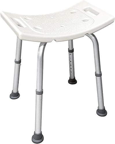 Joey&Viggy Shower Seats for Elderly - Non-Slip Elderly Essentials Bathroom Folding Plastic Stool - Perching Stool Adjustable Height 37.5 to 49.5 cm - Shower Chair - Support 136kg - Rust Free Aluminum