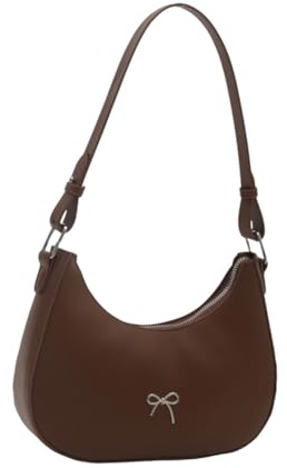 Fiorky Borse a Spalla Piccole a Mezzaluna Borse da Donna Borsa a Tracolla a Mezzaluna Borsa Hobo in Pelle PU Borsa Tote con Fiocco Carina Borsa a Tracolla Alla Moda for Donne Ragazze Borsa