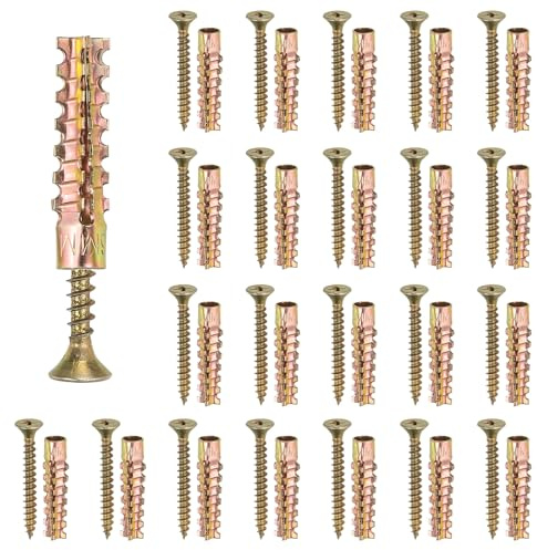 PATIKIL 20 Pz Anclajes para Pared Hueca Drywall 0.16 x 1.38 Kit Anclajes