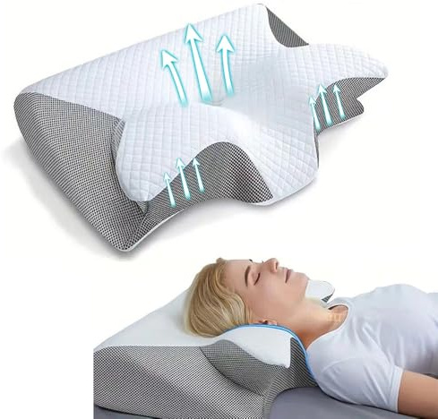 KBIBCK Nackenkissen Kopfkissen Memory Foam Kissen, Orthopädisches Kissen, Ergonomisches Kopfkissen Für Seiten, Rücken Und Bauchschläfer Zur Schmerzlinderung Und Verbesserung Der Schlafqualität