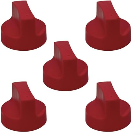 Aprilsunnyzone 5 x Gasherd-Knöpfe, 50 mm Durchmesser, Grill-Kontrollknöpfe für das Kochen im Freien, Kunststoff-Ersatzteile (rot)