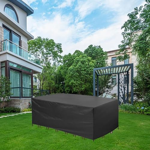AEFOUU 250x115x74cm Abdeckung Gartenmöbel wasserdichte Winterfest Schutzhülle Gartenmöbel 420D Oxford Anti-UV Abdeckplane für Gartentische Terrassenmöbel Regenschutz und Staubfest Abdeckhaube