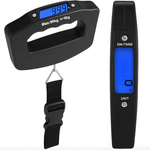 Novaease 50kg Electronic Luggage Scale, High Precision, Portable Digital Weight Scale, Backlight Function, Travel Suitcase Weigher with Tare Function 110 Lb/ 50Kg Capacity, Batteries Included