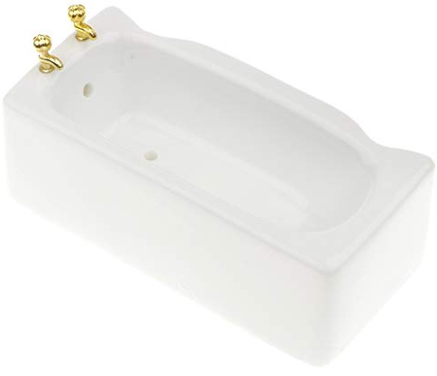 jojomis Baignoire carrée blanche en céramique 1/12 pour maison de poupée, meubles miniatures pour décoration d'intérieur