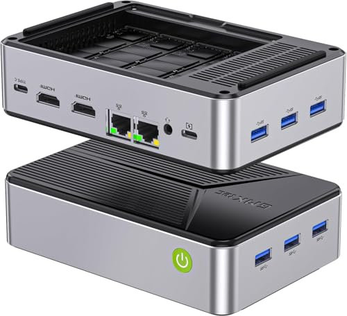 GMKtec Mini PC N150 Ubuntu Linux NAS Dual Boot Linux+OS Micro Desktop Computer 12GB DDR5 64GB eMMC 512GB SSD 2.5GbE /USB-C/USB 3.2 10Gbps