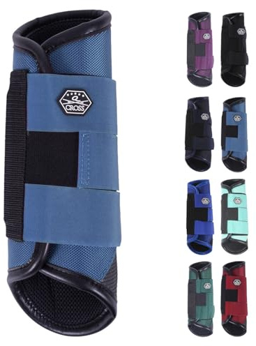 NETPROSHOP 1 Paar Eventing-Hinterbein-Gamaschen Technical Pferde Vielseitigkeitsgamaschen, Groesse:S, Farbe:Stahlblau