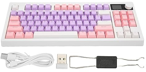 WOHPNLE Teclado de Juego, teclados con Cable USB 3 Modo Conectividad 16 Efectos de iluminación Teclado mecánico Intercambiable Hot para computadora