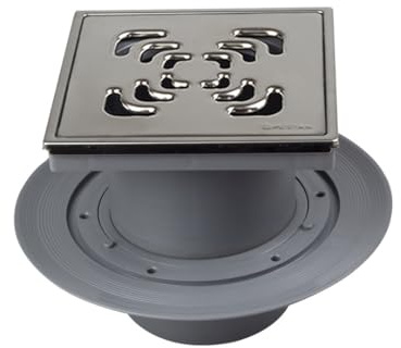 MD Technic Confluo 15x15 cm Vertikal DN 50 / DN 110 Square | Bodenablauf, Punktablauf wählbare Abdeckungen u. Ablaufgarnitur, Vertikal/Senkrecht