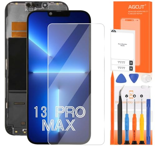 AGCUT Écran de Rechange pour iPhone 13 Pro Max LCD Display pour iPhone 13 Pro Max A2484 A2641 A2644 A2645 A2643 6,7 Pouces LCD Screen Digitizer 3D Tactile Touchscreen Assemblée avec Outils, Noir