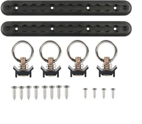 Sistema di ancoraggio per rimorchi e camion con binari a L in alluminio resistente e quattro perni regolabili in acciaio inossidabile per la sicurezza del carico
