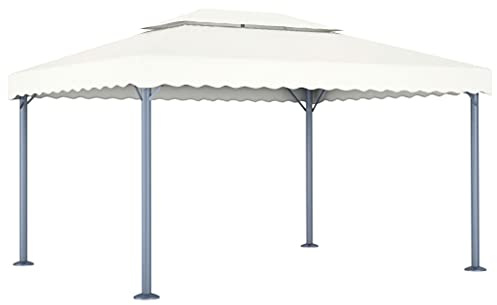 Tenda da magazzino, 400 x 300 cm, color crema, in alluminio, per giardino, cortile, gazebo