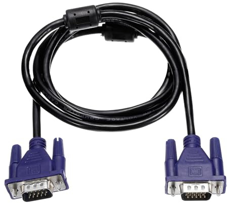sourcing map Cavo VGA (1,5 m 5 pin) – Cavo adattatore video maschio a maschio per TV, PC, computer, laptop, monitor, proiettore, blu